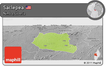 Physical Panoramic Map of Saclepea, desaturated