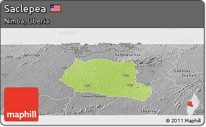 Physical Panoramic Map of Saclepea, desaturated
