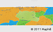 Physical Panoramic Map of Saclepea, political outside