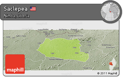 Physical Panoramic Map of Saclepea, semi-desaturated