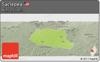 Physical Panoramic Map of Saclepea, semi-desaturated