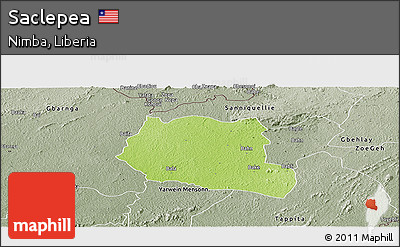 Physical Panoramic Map of Saclepea, semi-desaturated