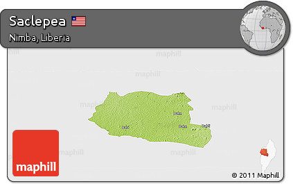 Physical Panoramic Map of Saclepea, single color outside