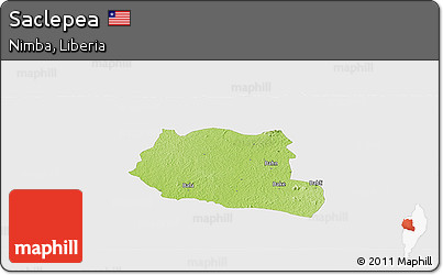 Physical Panoramic Map of Saclepea, single color outside