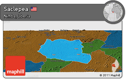 Political Panoramic Map of Saclepea, darken