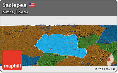 Political Panoramic Map of Saclepea, darken
