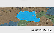 Political Panoramic Map of Saclepea, darken, semi-desaturated