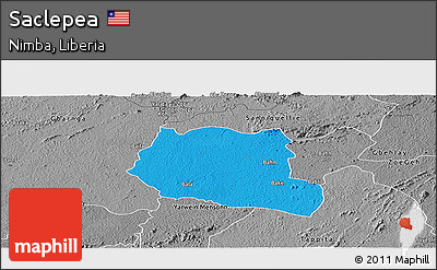 Political Panoramic Map of Saclepea, desaturated