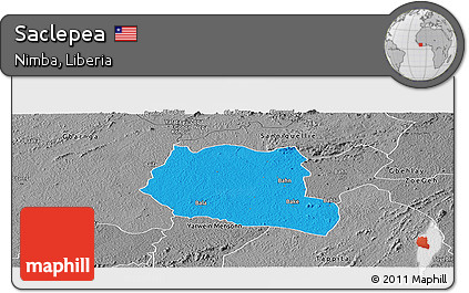 Political Panoramic Map of Saclepea, desaturated