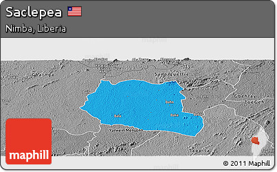 Political Panoramic Map of Saclepea, desaturated