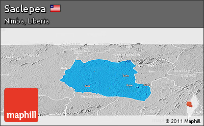 Political Panoramic Map of Saclepea, lighten, desaturated
