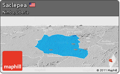 Political Panoramic Map of Saclepea, lighten, desaturated