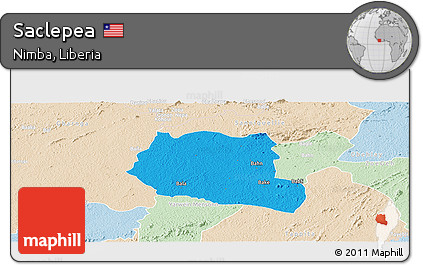 Political Panoramic Map of Saclepea, lighten
