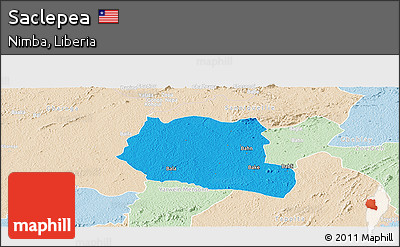 Political Panoramic Map of Saclepea, lighten