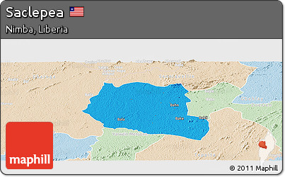 Political Panoramic Map of Saclepea, lighten
