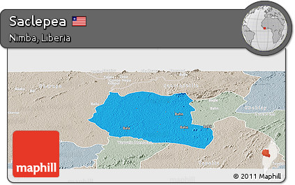 Political Panoramic Map of Saclepea, lighten, semi-desaturated