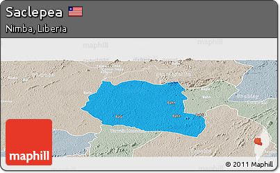 Political Panoramic Map of Saclepea, lighten, semi-desaturated