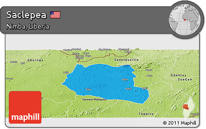 Political Panoramic Map of Saclepea, physical outside