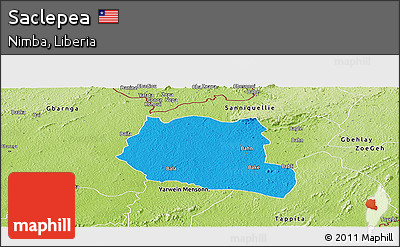 Political Panoramic Map of Saclepea, physical outside