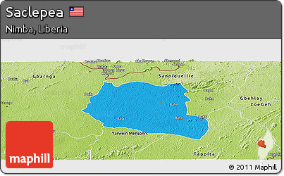 Political Panoramic Map of Saclepea, physical outside