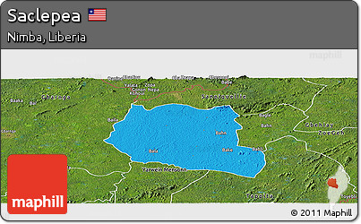 Political Panoramic Map of Saclepea, satellite outside