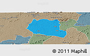 Political Panoramic Map of Saclepea, semi-desaturated