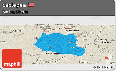 Political Panoramic Map of Saclepea, shaded relief outside