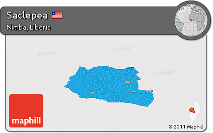 Political Panoramic Map of Saclepea, single color outside