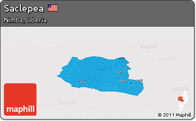 Political Panoramic Map of Saclepea, single color outside