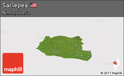 Satellite Panoramic Map of Saclepea, cropped outside
