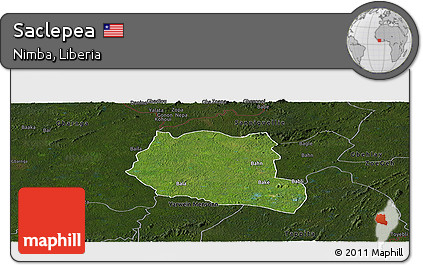 Satellite Panoramic Map of Saclepea, darken