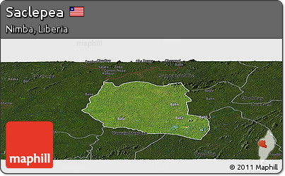 Satellite Panoramic Map of Saclepea, darken