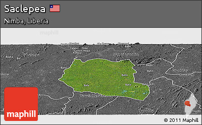 Satellite Panoramic Map of Saclepea, desaturated