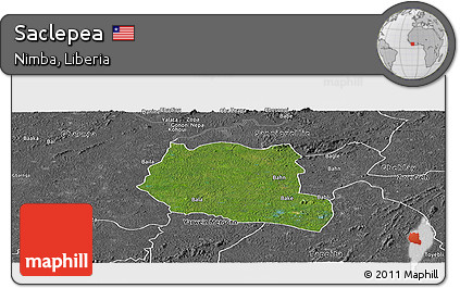Satellite Panoramic Map of Saclepea, desaturated