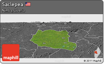 Satellite Panoramic Map of Saclepea, desaturated