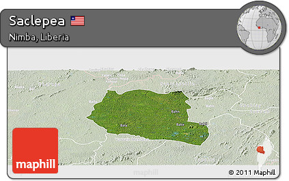 Satellite Panoramic Map of Saclepea, lighten