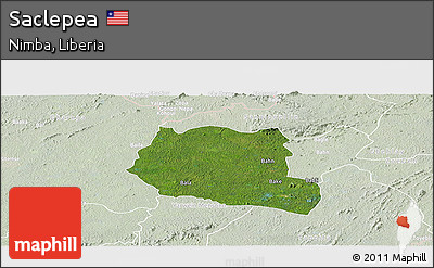 Satellite Panoramic Map of Saclepea, lighten