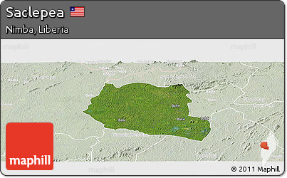 Satellite Panoramic Map of Saclepea, lighten