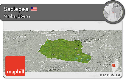 Satellite Panoramic Map of Saclepea, lighten, semi-desaturated