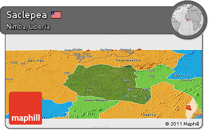 Satellite Panoramic Map of Saclepea, political outside