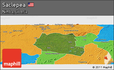 Satellite Panoramic Map of Saclepea, political outside
