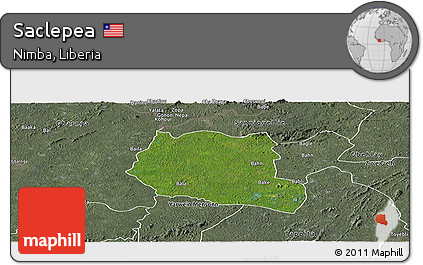 Satellite Panoramic Map of Saclepea, semi-desaturated