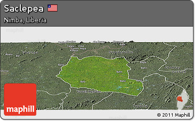 Satellite Panoramic Map of Saclepea, semi-desaturated