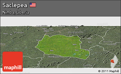 Satellite Panoramic Map of Saclepea, semi-desaturated