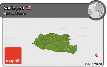 Satellite Panoramic Map of Saclepea, single color outside
