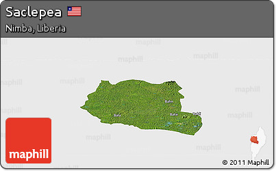Satellite Panoramic Map of Saclepea, single color outside