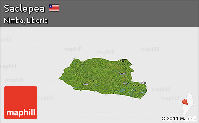 Satellite Panoramic Map of Saclepea, single color outside