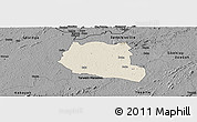 Shaded Relief Panoramic Map of Saclepea, darken, desaturated