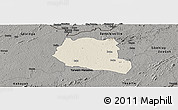 Shaded Relief Panoramic Map of Saclepea, darken, semi-desaturated