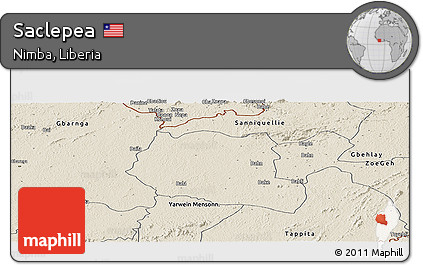 Shaded Relief Panoramic Map of Saclepea